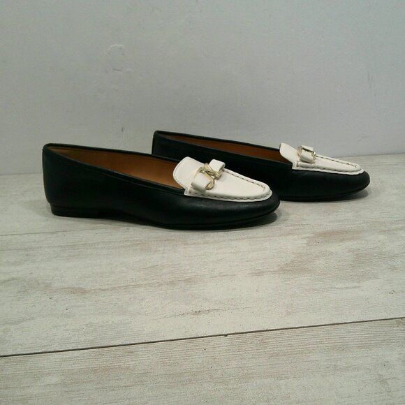 Naturalizer Classic Preppy Layla Black & White Leather Comfort Loafers Size 8 M - Picture 5 of 9